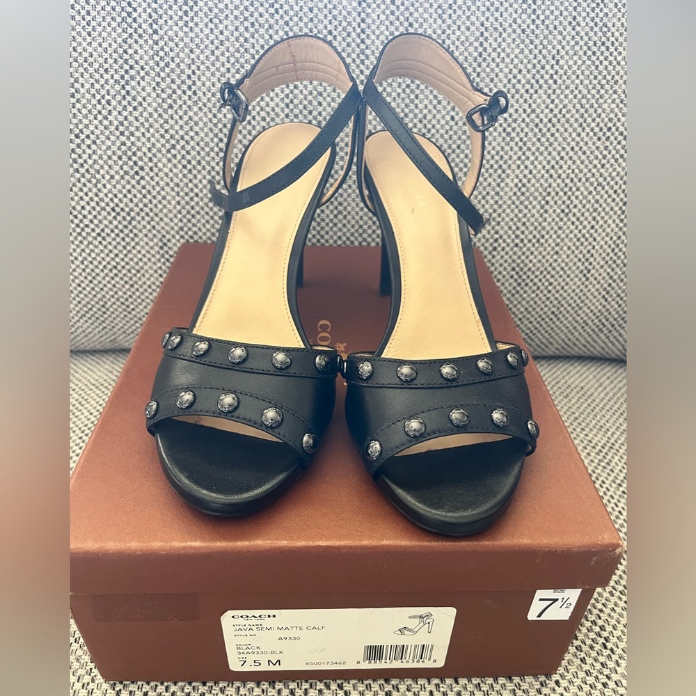 Coach Black Studded Heels